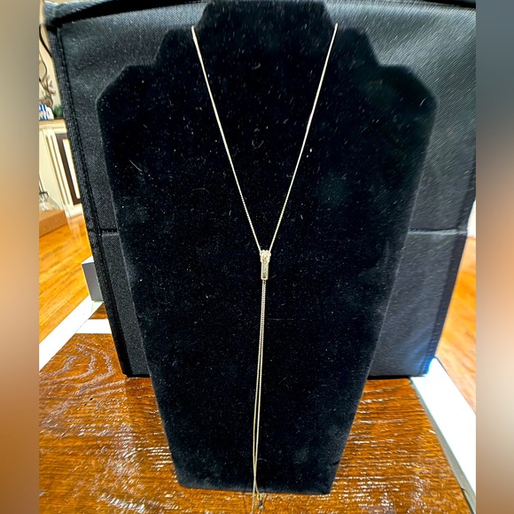 Jewelry - Vintage Gold Tone Adjustable Zipper Necklace Marked U.S.A.